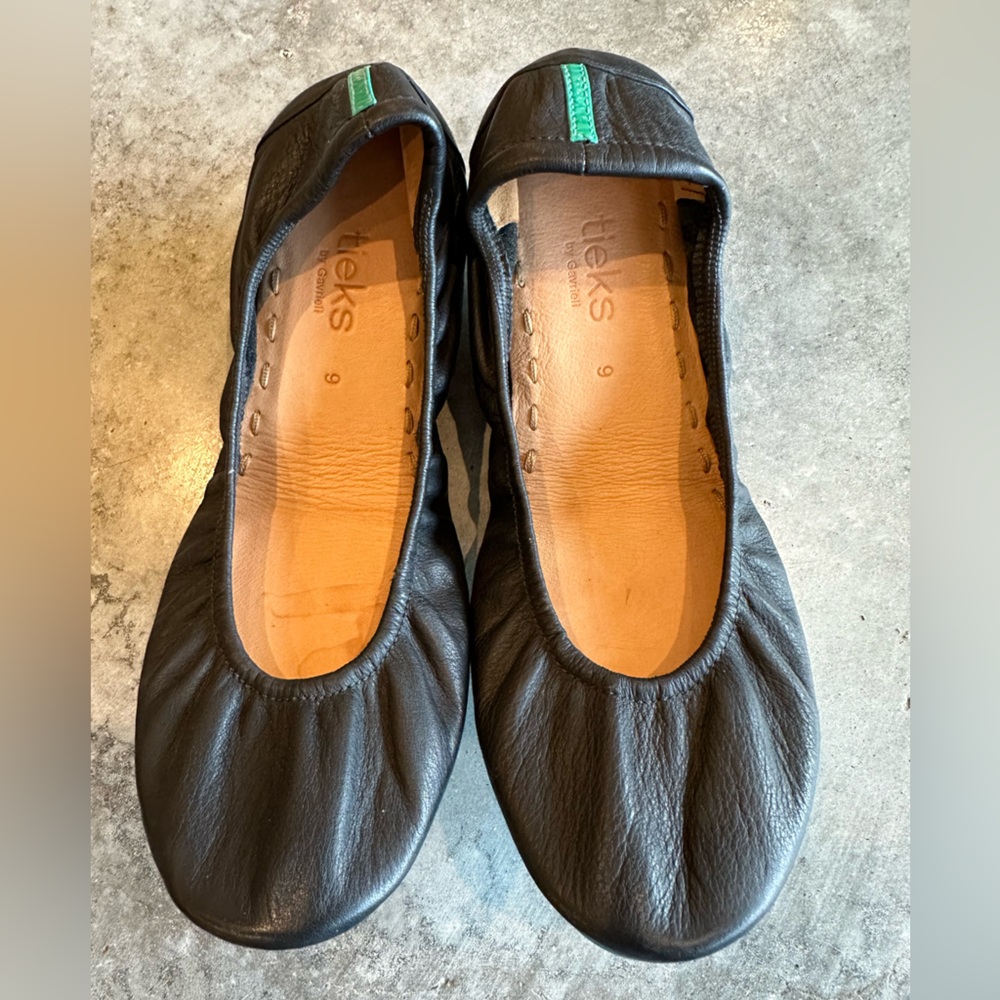 Tieks Black Leather Ballet Flats - Picture 8 of 9
